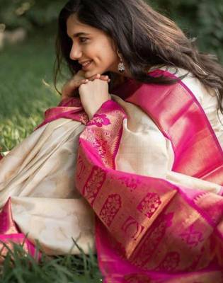 Woven design zari art silk designer kanjeevaram saree 2