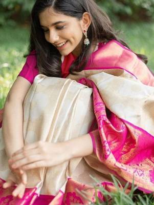 Woven design zari art silk designer kanjeevaram saree 3