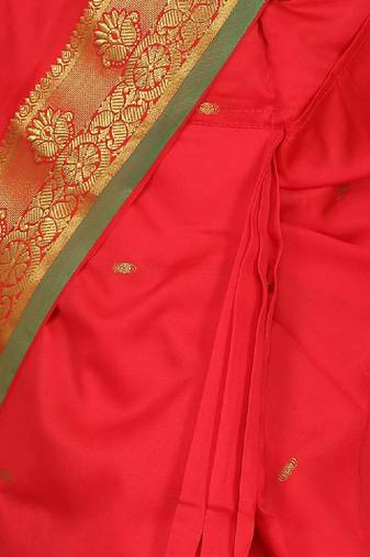 Red solid kanjeevaram saree