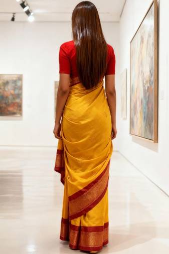 Ethnic motifs art silk kanjeevaram saree