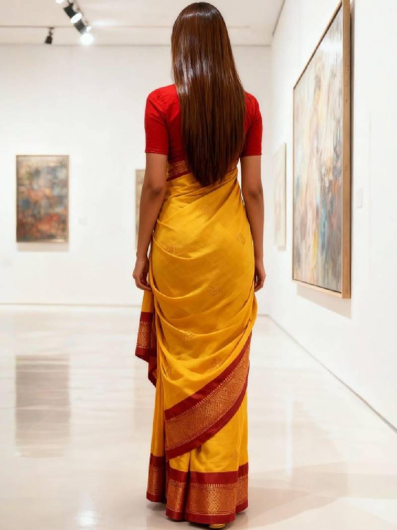 Ethnic motifs art silk kanjeevaram saree