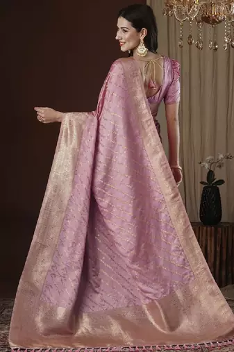 Ethnic motifs zari satin kanjeevaram saree