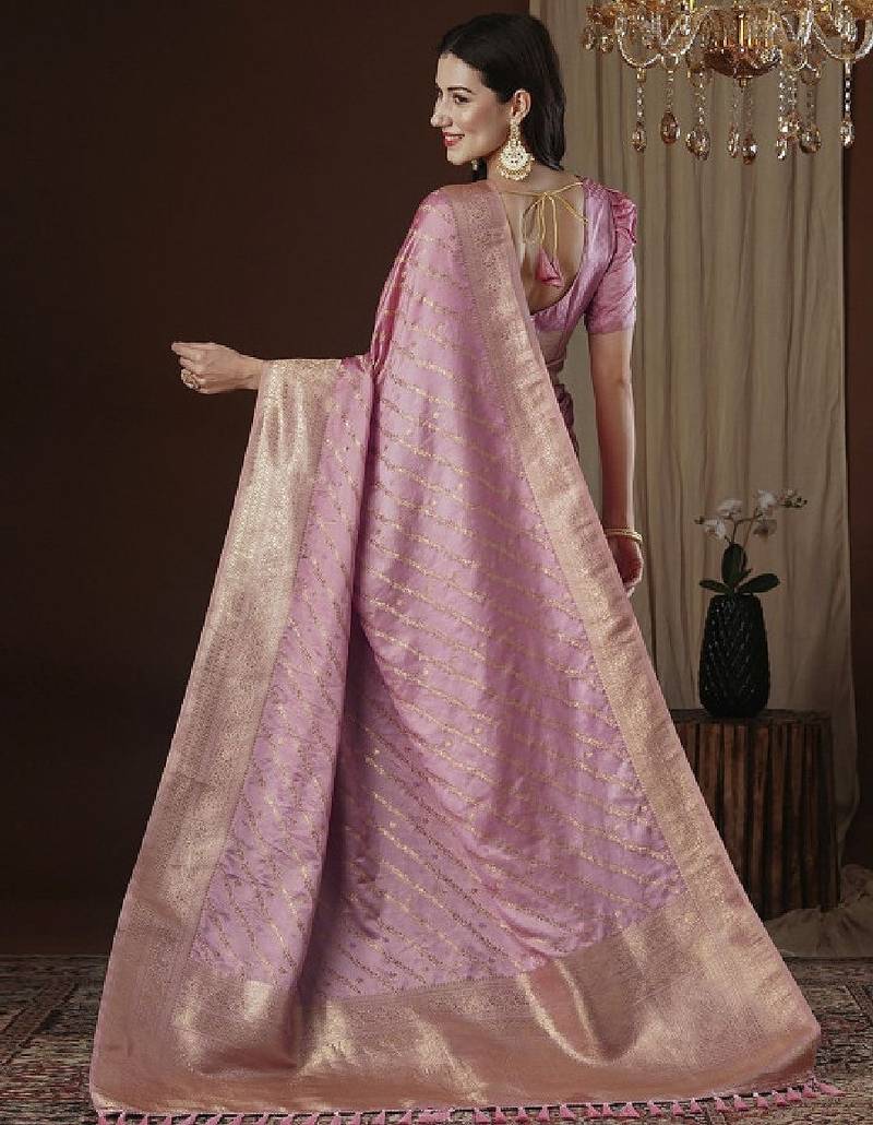 Ethnic motifs zari satin kanjeevaram saree
