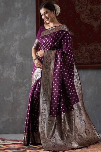 Ethnic motifs woven design zari kanjeevaram saree