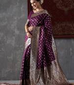 Ethnic motifs woven design zari kanjeevaram saree