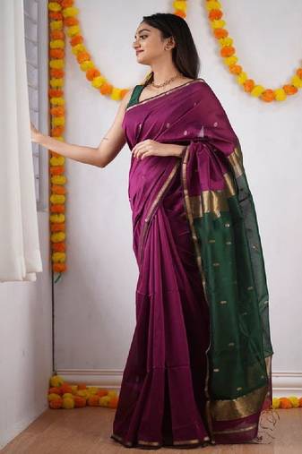 Woven design zari kanjeevaram saree