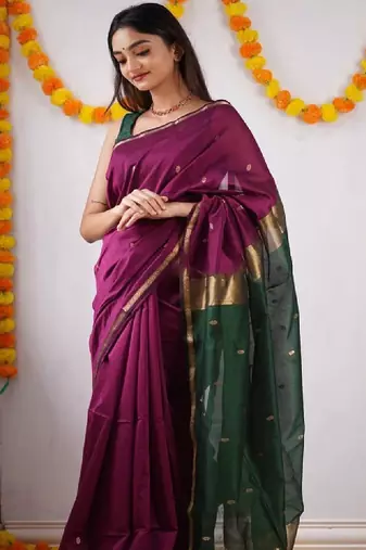 Woven design zari kanjeevaram saree