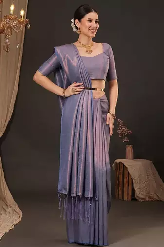 Woven design zari silk blend kanjeevaram saree
