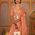 Peach-coloured & gold-toned floral zari kanjeevaram saree