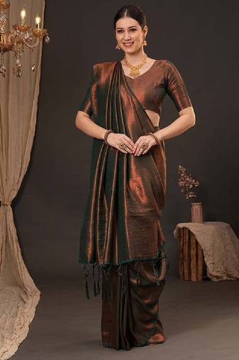 Woven design zari silk blend kanjeevaram saree