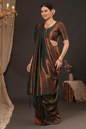 Woven design zari silk blend kanjeevaram saree