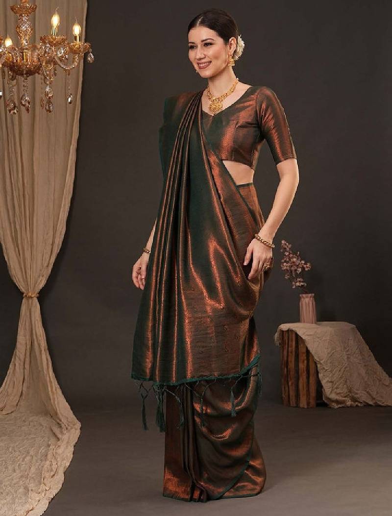 Woven design zari silk blend kanjeevaram saree