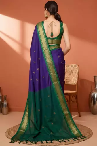 Ethnic motifs zari art silk kanjeevaram saree