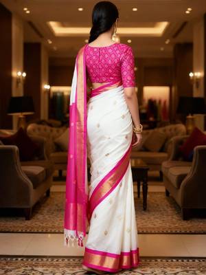 Woven design zari art silk kanjeevaram saree 1