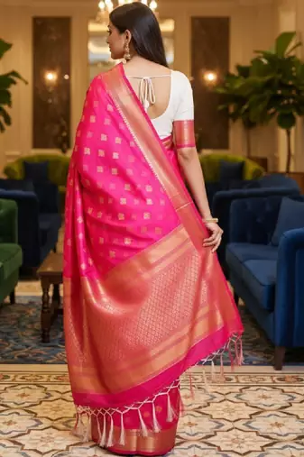 Woven design zari art silk kanjeevaram saree