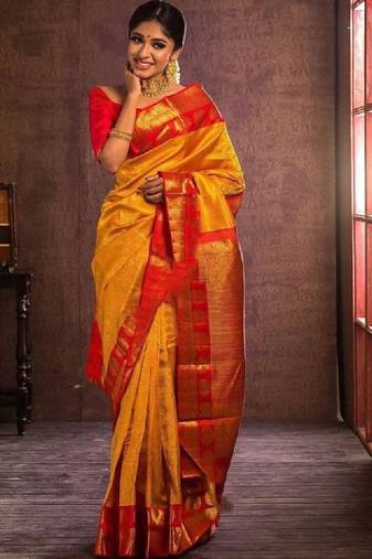 Floral zari kanjeevaram saree