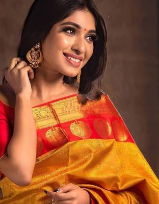 Floral zari kanjeevaram saree 3