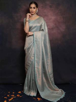 Ethnic motifs zari art silk kanjeevaram saree 1