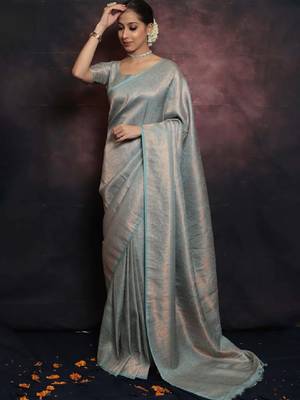 Ethnic motifs zari art silk kanjeevaram saree 2
