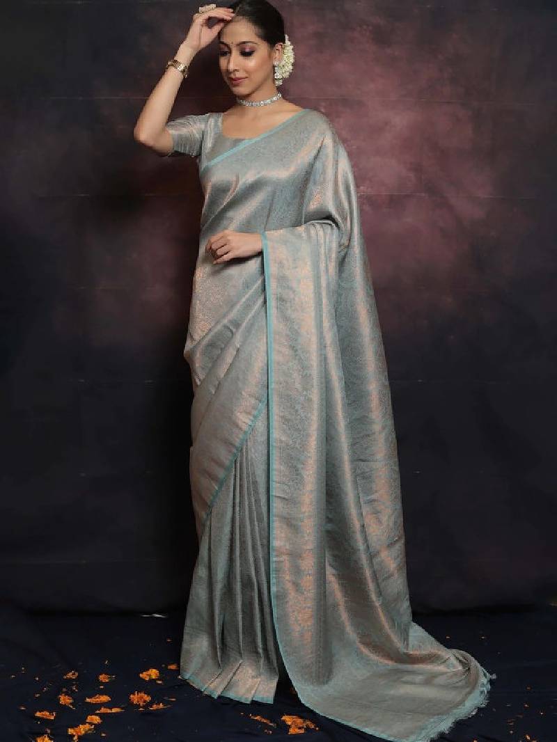 Ethnic motifs zari art silk kanjeevaram saree