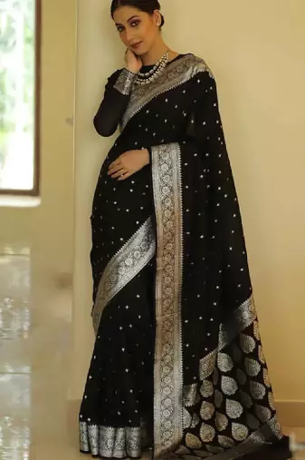 Ethnic motifs zari kanjeevaram saree
