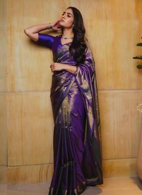 Woven design zari art silk kanjeevaram saree 1