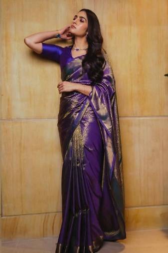 Woven design zari art silk kanjeevaram saree