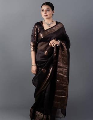 Ethnic motifs zari kanjeevaram saree 1
