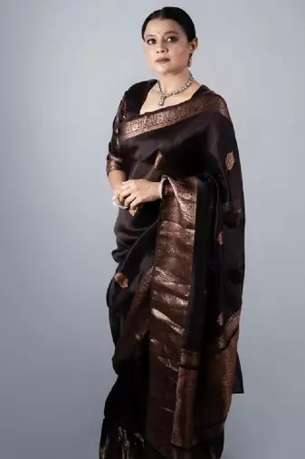Ethnic motifs zari kanjeevaram saree