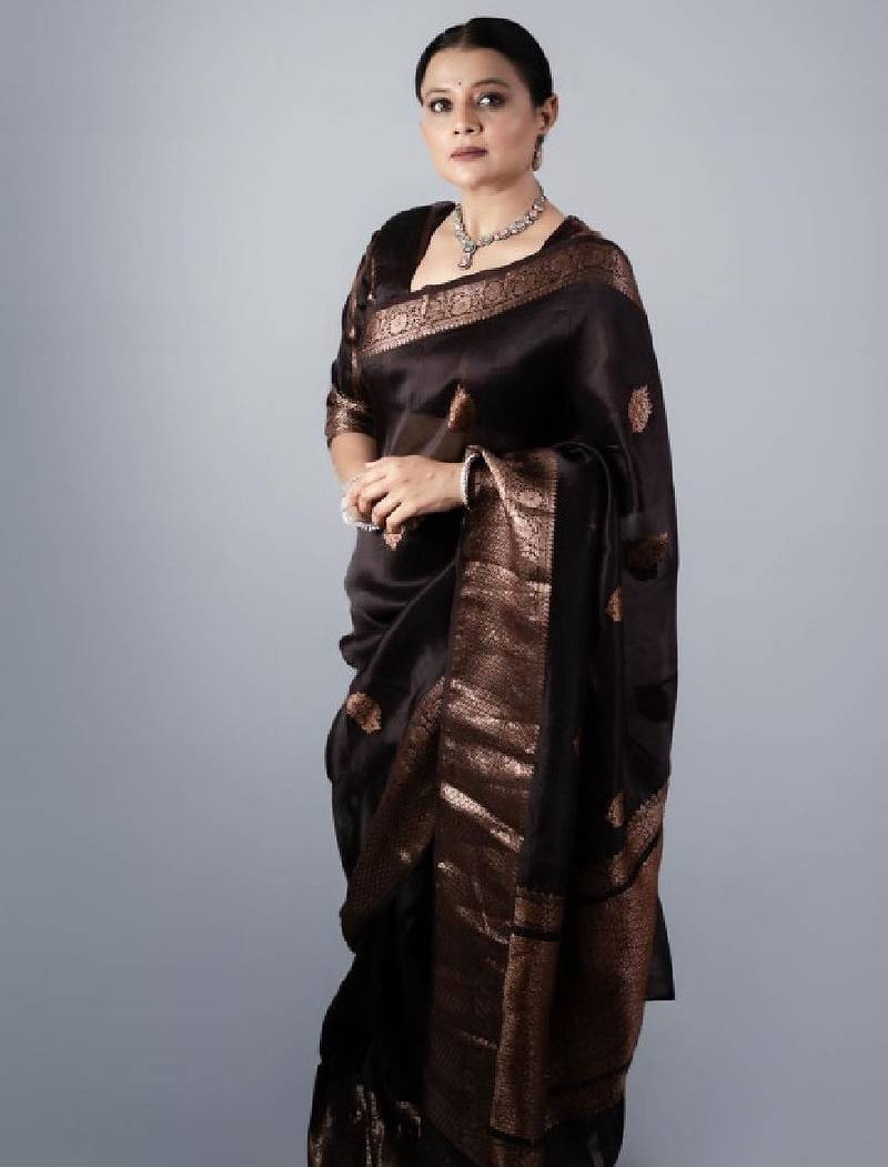 Ethnic motifs zari kanjeevaram saree