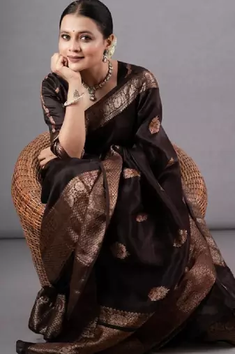 Ethnic motifs zari kanjeevaram saree