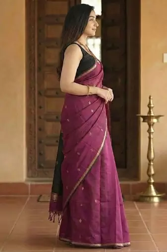 Ethnic motifs zari kanjeevaram saree
