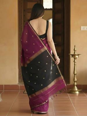 Ethnic motifs zari kanjeevaram saree 2