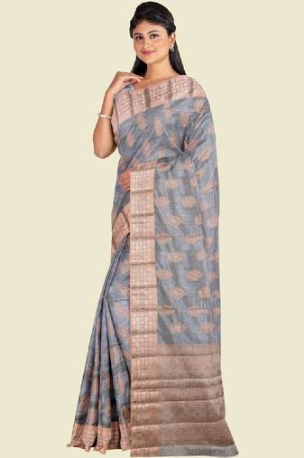 Ethnic motifs woven design kanjeevaram saree