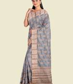 Ethnic motifs woven design kanjeevaram saree