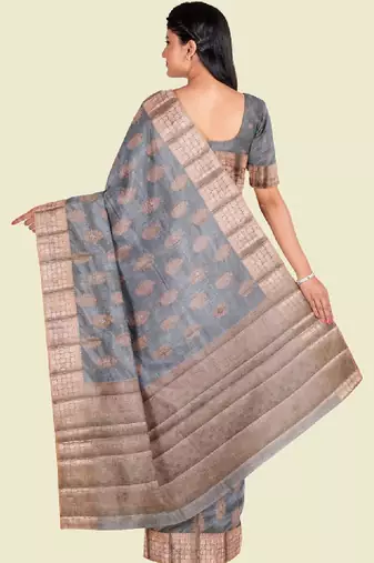 Ethnic motifs woven design kanjeevaram saree