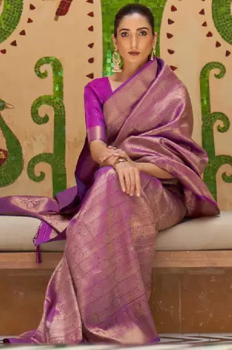 Woven design kanjeevaram saree