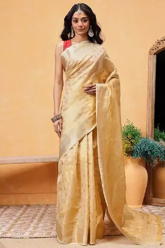Woven design zari tissue ready to wear kanjeevaram saree