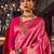 Pink & golden ethnic motifs zari silk blend kanjeevaram saree
