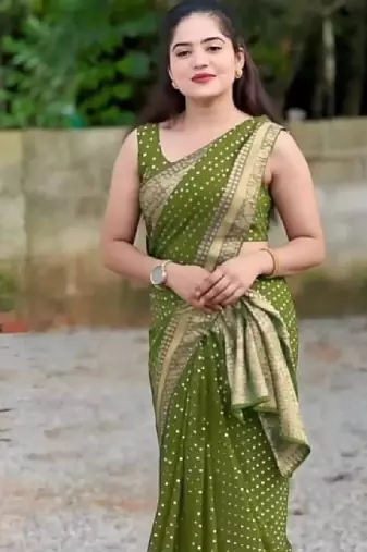 Polka dot zari art silk kanjeevaram saree