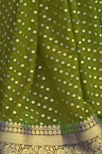 Polka dot zari art silk kanjeevaram saree