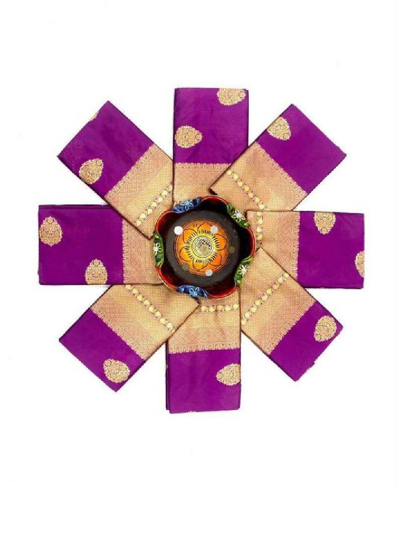 Purple woven design zari art silk kanjeevaram saree