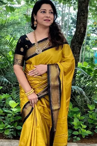 Ethnic motifs zari kanjeevaram saree