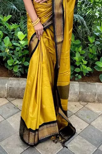 Ethnic motifs zari kanjeevaram saree