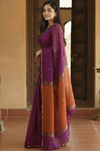 Woven design zari kanjeevaram saree
