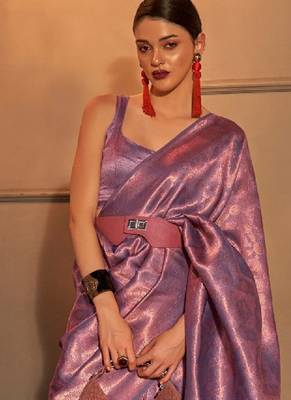 Woven design zari silk blend kanjeevaram saree 2