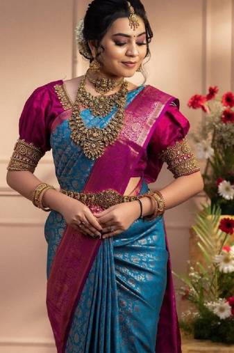 Woven design zari art silk kanjeevaram saree