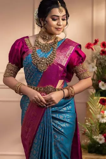 Woven design zari art silk kanjeevaram saree