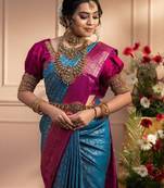 Woven design zari art silk kanjeevaram saree