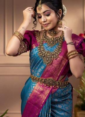 Woven design zari art silk kanjeevaram saree 2